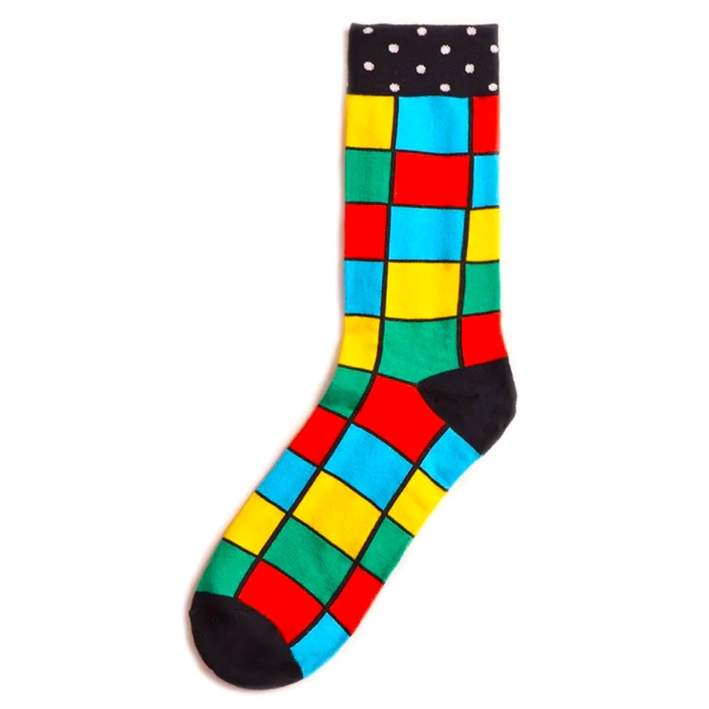 NWOT Men’s Socks, Multicolor Checkerboard, L
